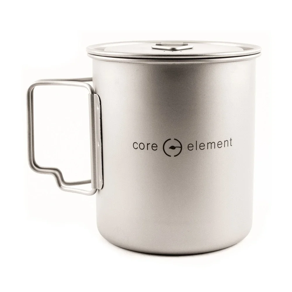 Bundle of Titanium Cookware Ultralight 25oz 750ml‎ Cup Mug Long Spoon Spork